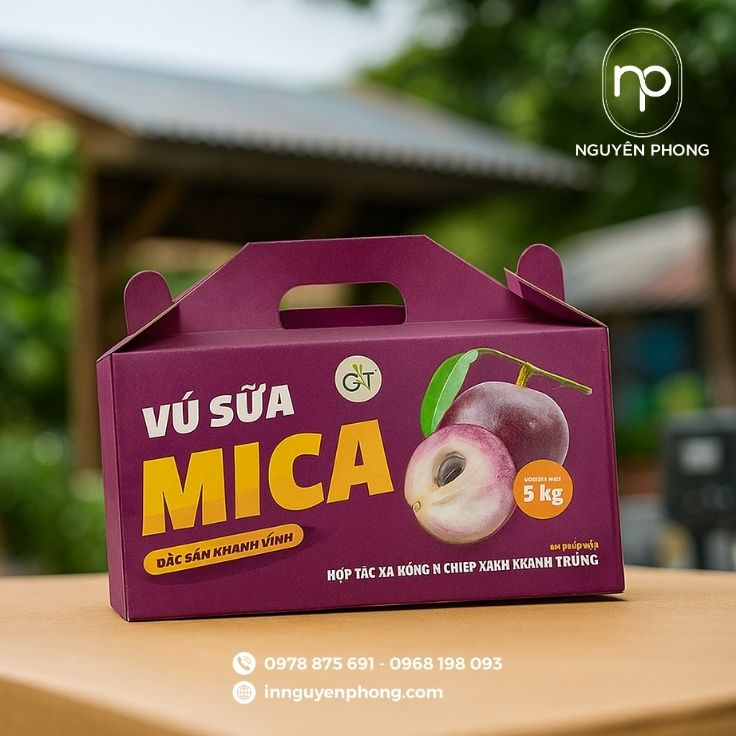 Mẫu thùng carton in logo thương hiệu đựng vú sữa